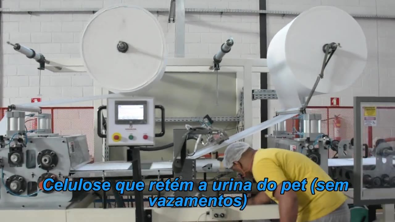 Linha de produção de tapetes higiênicos da FK Força K
